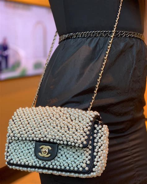 chanel bag with cc pearls pintrest|chanel pearl tote bag.